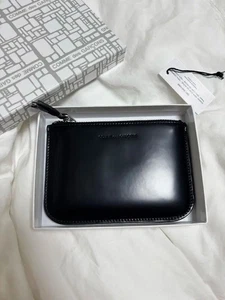 Comme Des Garçons CDG Negro Cremallera Tarjeta Monedero Plata Monedero Estuche Bolsa Para Mujer - Imagen 1 de 8
