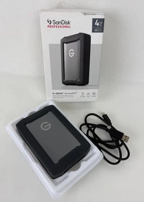 SanDisk Professional G-DRIVE 4TB External USB-C Portable Hard Drive - Black - OB - Image 1 of 3