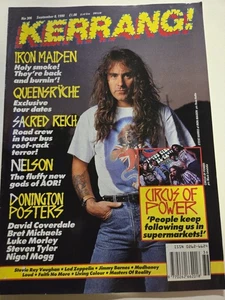 Kerrang Magazine No 306 Sept 1990 Iron Maiden Queensrÿche Nelson Circus of Power - Picture 1 of 4