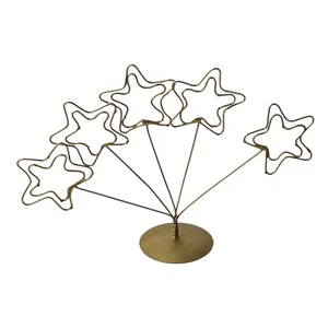 Vintage Messing Stern Foto Halter Display Ständer Made in India Draht Schreibtisch Dekor - Bild 1 von 6