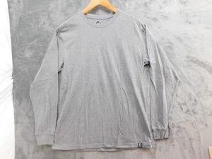 Origin Long Sleeve Shirt Mens Large Gray Made in USA Cotton Poly Soft Crewneck - Picture 1 of 14
