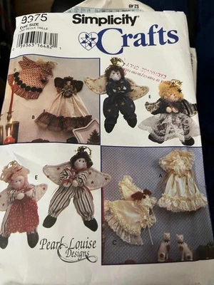 SIMPLICITY CRAFTS PATTERN #9375 PEARL LOUISE DESIGNS ANGELS-UNCUT, FF-3 SIZES - Image 1 of 2