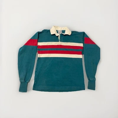 Camisa de Rugby Lands End De Colección Para Hombres XL Algodón Pesado Manga Larga Hecha en EE. UU. Foto 1 de 4