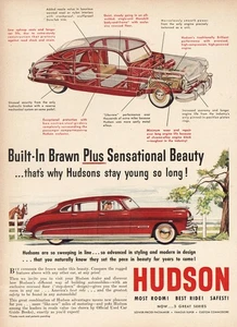 1950 Hudson Motor Car: Built In Brawn Vintage Print Ad - Picture 1 of 1