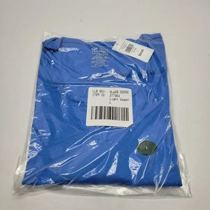 LL Bean Shirt Womens Large Blue Supima Stretch Top Blouse Round Neck New - Picture 1 of 5