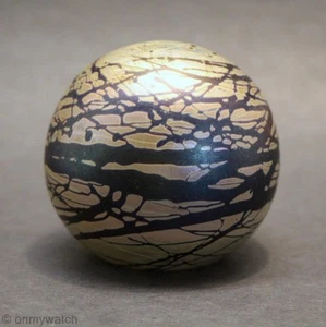 REGAL Vintage BRIAN MAYTUM Aurene SIGNIERT Briefbeschwerer Kunst GLaSs Einfädeleffekt 1998 - Bild 1 von 18