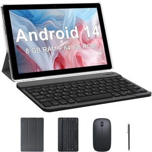 10 inch Tables,Android 14 Tablet 2 in 1, Quad-core Processor, 64GB+8GB+1TB Ex... - Picture 1 of 7