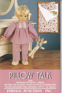 Pillow Talk Indygo Junction Pattern Pajamas Sleeping Bag Slippers  17"-19" Dolls - Picture 1 of 2