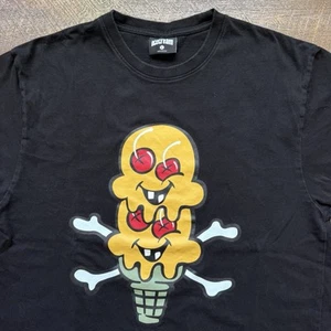 Mens L Black BBC Billionaire Boys Club Ice Cream Double Bones Scoop Cartoon Tee - Picture 1 of 6