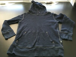 GAP Kids Boys Size 5 Navy Blue Thermal Long Sleeve Hooded Sweat Shirt Hoodie - Picture 1 of 4