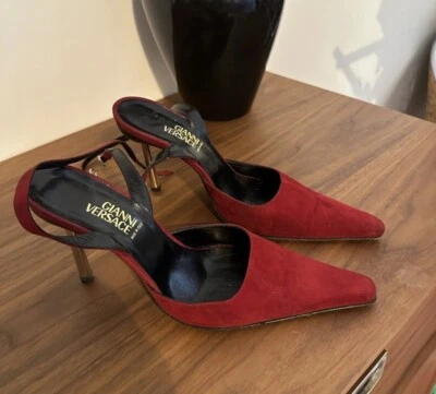 Vintage Suede gianni versace Kitten Heels - Image 1 of 4