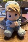 VTG Precious Moments Blue Praying Plush Doll Squeeze Now I Lay Me Down to Sleep