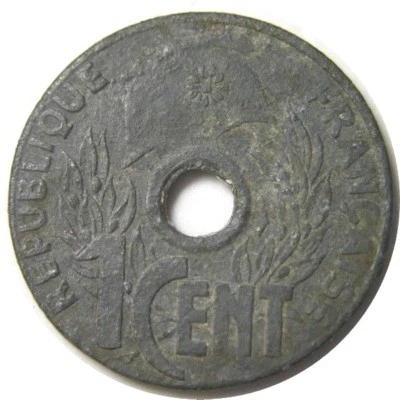 elf French Indo China 1 Cent 1941  World War II Vichy Issue - Image 1 of 2