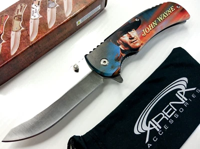 John Wayne Pocket Knife EDC Blade THE DUKE Collectible Gift Spring Assisted - Image 1 of 4