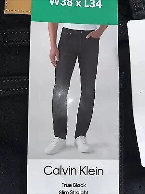 Calvin Klein Men's Slim Straight Jean Black Various Sizes - Image 1 of 4