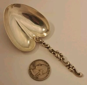 ANTIQUE Sterling Silver ROCOCO SWIRL 4 3/8" BON BON Server CRISP NO MONO - Picture 1 of 6