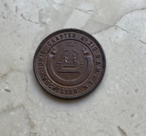 Rochester New York NY Ionic Chapter No 171 Mason Masonic Penny Token - #2 - Picture 1 of 2