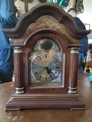 Vintage Tempus Fugit Quartz Dual Chime Mantel Clock Cover