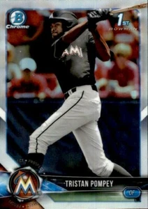 2018 BOWMAN DRAFT CHROME 1ST BASE REFRACTOR BDC129 TRISTAN POMPEY MARLINS - Picture 1 of 2