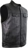BOSmoto Herren Lederweste Motorrad - Echtleder Biker Weste Schwarz