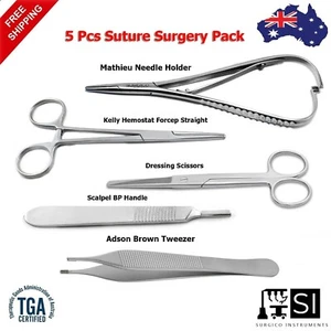 Surgical Suture Procedures Pack Veterinary Instruments Needle Holder Forceps NEW - Bild 1 von 6