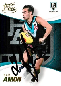 Signed 2022 PORT ADELAIDE POWER AFL Card KARL AMON - Picture 1 of 3
