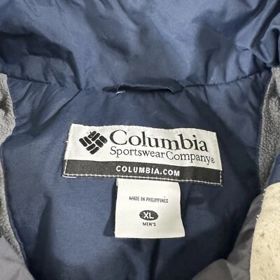 Chaqueta Columbia Para Hombre XL Azul Abrigo con Capucha Cremallera Rota Foto 1 de 4