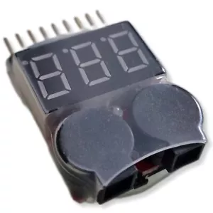 LiPo Low Voltage Alarm Warner Spannungs Tester 1S-8S Batterie RC Auto Drohne - Bild 1 von 1
