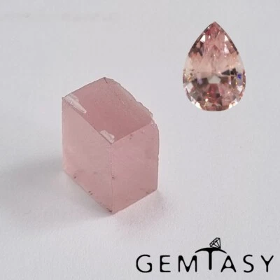 Rough stone for faceting - Sapphire Pink Light (Pulled) lab grown 19-24ct - Image 1 of 4