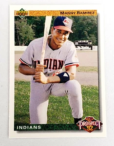 1992 Upper Deck Top Prospect Manny Ramirez RC #63 Cleveland Indians MLB Red Sox - Picture 1 of 3