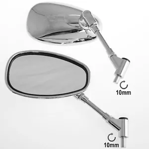 Specchietti Retrovisori Coppia Specchi Moto Scooter Cutom Cafè Race Cromati M10 - Imagen 1 de 2