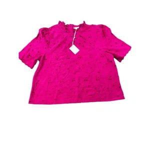 Jennifer & Grace Damen große Öse Bauer kurzärmelige rosa Bluse neu mit Etikett - Bild 1 von 8