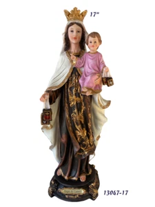 Virgen del Carmen 17" Estatuilla Religiosa Dama del Monte Carmelo Estatua, - Imagen 1 de 3