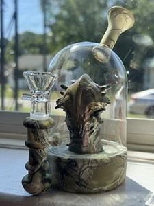 Glass Bong Monster Skull Spin Hookah Smoking Water Pipe Bong bubbler - Picture 1 of 3