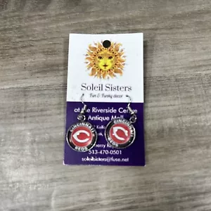 MLB Cincinnati Reds Baseball Team Logo Earrings - Picture 1 of 5