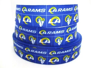 LA Rams NFL 1" Grosgrain Ribbon~ YOUR CHOICE 5 or 10 Yard (Football) Los Angeles - Picture 1 of 3