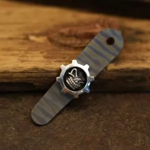 Clip de bolsillo VIP LINK S925 Gear Skull Tiger Stripe TC4 para Strider SNG / SMF - Imagen 1 de 6