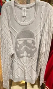 Disney Parks Star Wars Storm Trooper Soft Cable Knit Pullover Sweater Size -M - Picture 1 of 4