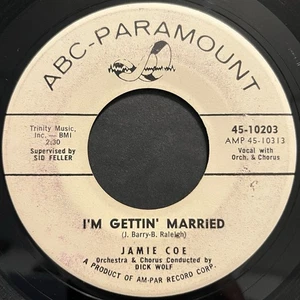 JAMIE COE - I'm Getting Married / Two Dozen 45rpm Promo 1961 Doo Wop VG ABC - Picture 1 of 2