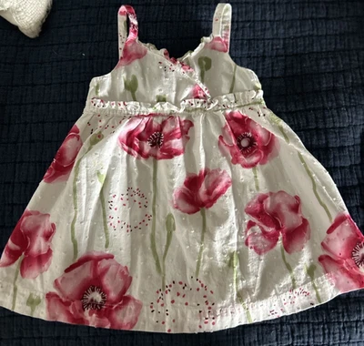 Vestido Penelope Mack infantil feminino tamanho 18 Mos Poppy forrado floral pontilhado suíço - Imagem 1 de 3