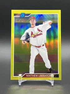 2020 Bowman Heritage Chrome Prospects Yellow Refractor /75 Matthew Liberatore - Picture 1 of 2