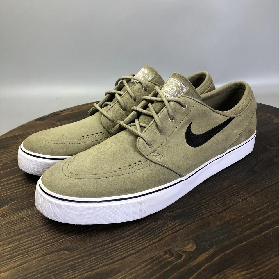 Nike SB Stefan Janoski Shoes Mens Size 14 Olive Suede Skateboarding 826232-984 - Image 1 of 4