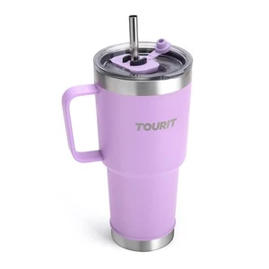30oz Insulated Tumbler with Handle and Straw, 3 in 1 Sip-All-Way Reusable Mag... - Picture 1 of 7