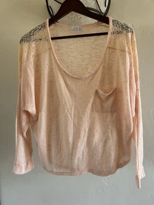 Maglione Y2K Delias Juniors rosa sottile leggero spalle in maglia grandi - Foto 1 di 6