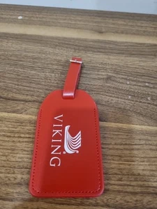 Viking Cruises Red Leather Luggage Tag NEW! - Picture 1 of 4