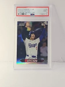 Topps Stadium Club Shohei Ohtani 2024 refractor cromado PSA 9 como nuevo - Imagen 1 de 2