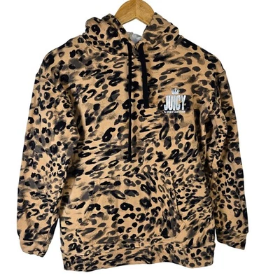 Juicy Couture XS Hoodie Animal Print Leopard Pullover Sweatshirt - Image 1 of 4