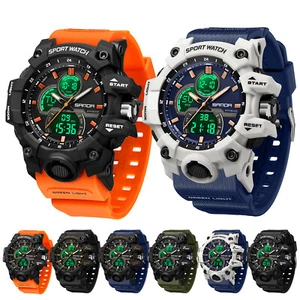 Orologi sportivi da uomo militari outdoor calendario LED orologio da polso digitale impermeabile - Foto 1 di 26