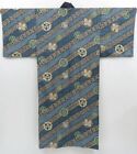 3901T05z440 Vintage Japanischer Kimono Musselin Herren JUBAN Stahlblau