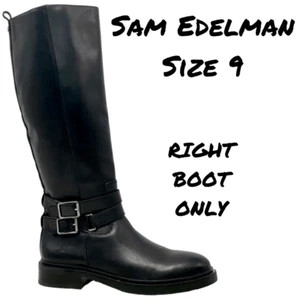 Sam Edelman RIGHT ONLY Freda Tall Boot Black Leather Buckle AMPUTEE Size 9 NEW! - Picture 1 of 12